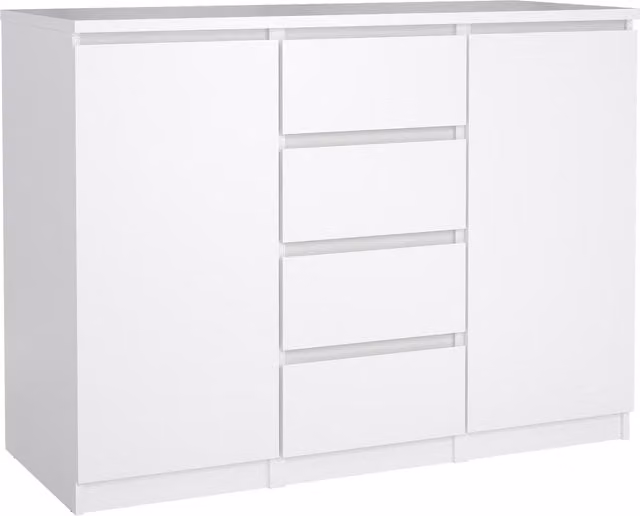 Furniture To Go Naia Sideboard with 4 Drawers and 2 Doors in White High Gloss