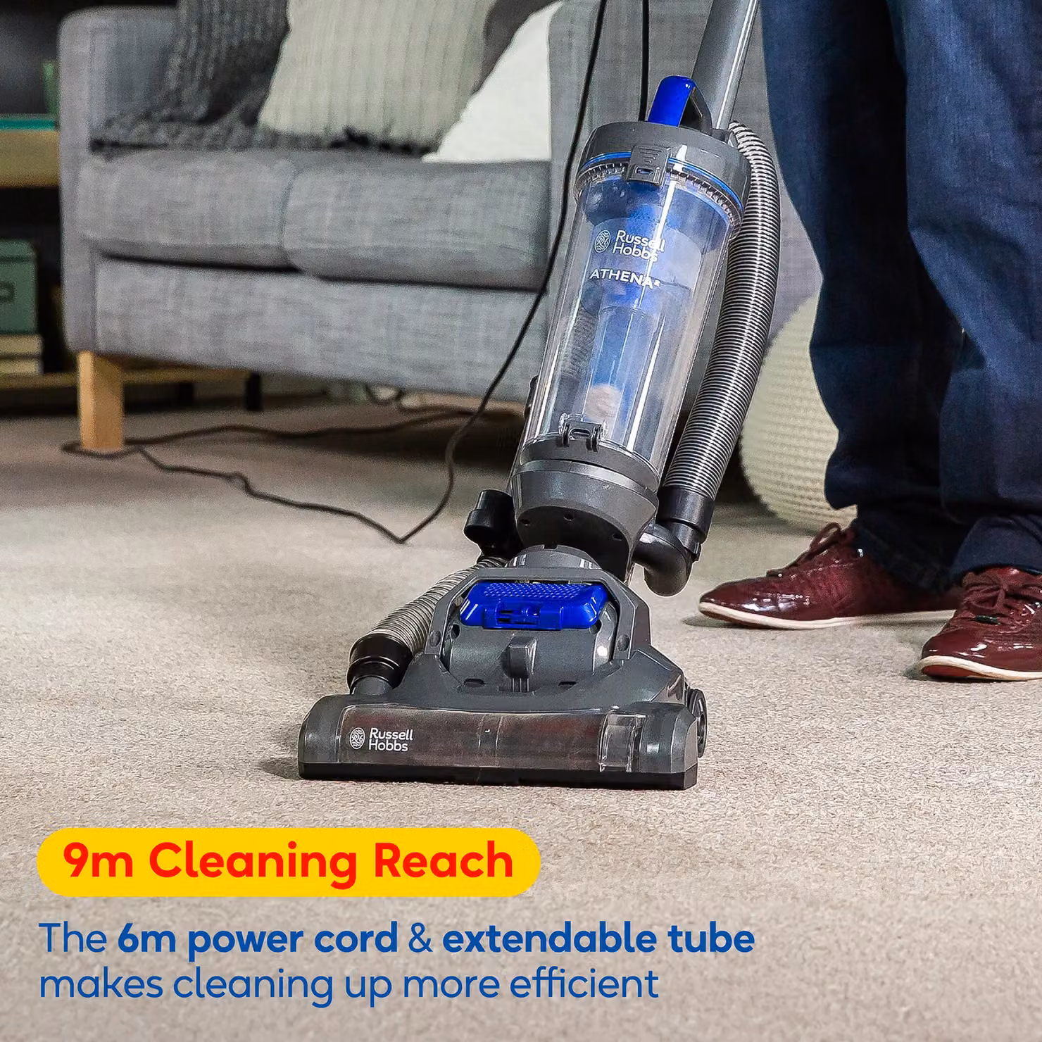 Russell Hobbs RHUV5101 3 in 1 Upright Vacuum Cleaner, 400W, Blue – 9
