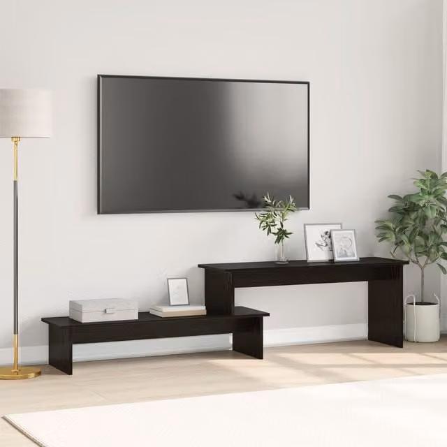 Berkfield Home Modern TV Cabinet in Black Oak, W/D/H: 180 x 43 x 43 cm – 1