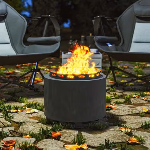 Outsunny Smokeless Wood Burning Fire Pit in Grey, Diameter: 48.5 cm – 6