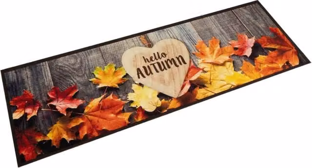Berkfield Home Autumn Floral Kitchen Rug, Brown and Multicolour Velvet, W: 60 cm, L: 180 cm – 1