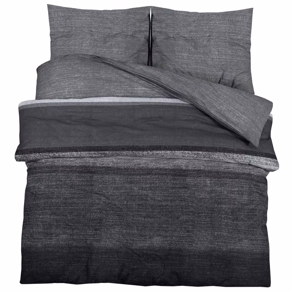 Berkfield Home Cotton Duvet Cover and Pillowcase Set in Grey, 200 x 200 cm – 2
