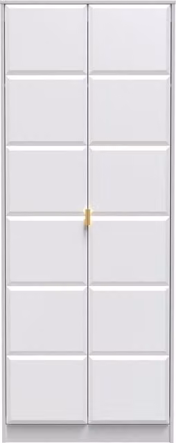 Ready Assembled 2 U Metro 2 Door Wardrobe in White and Gold
