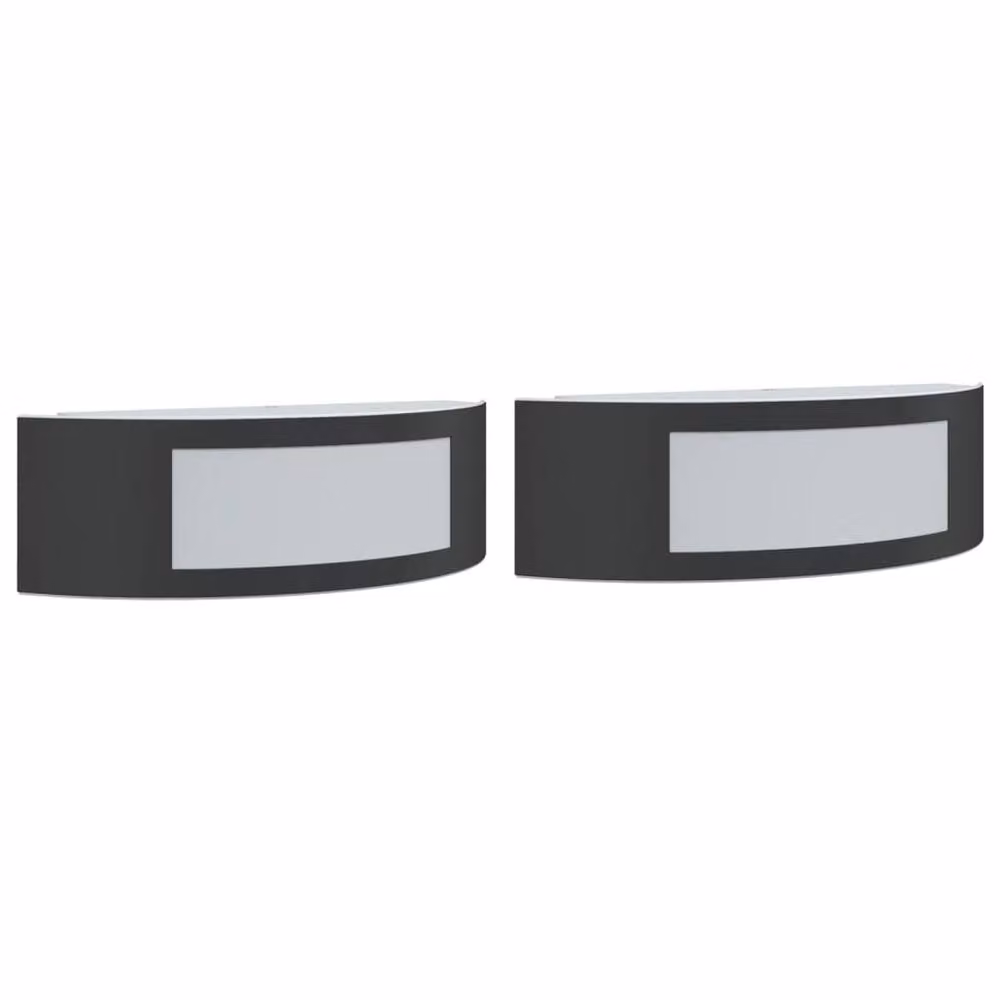 Berkfield Home Black Stainless Steel Outdoor Wall Lights, Pack of 2 – 2