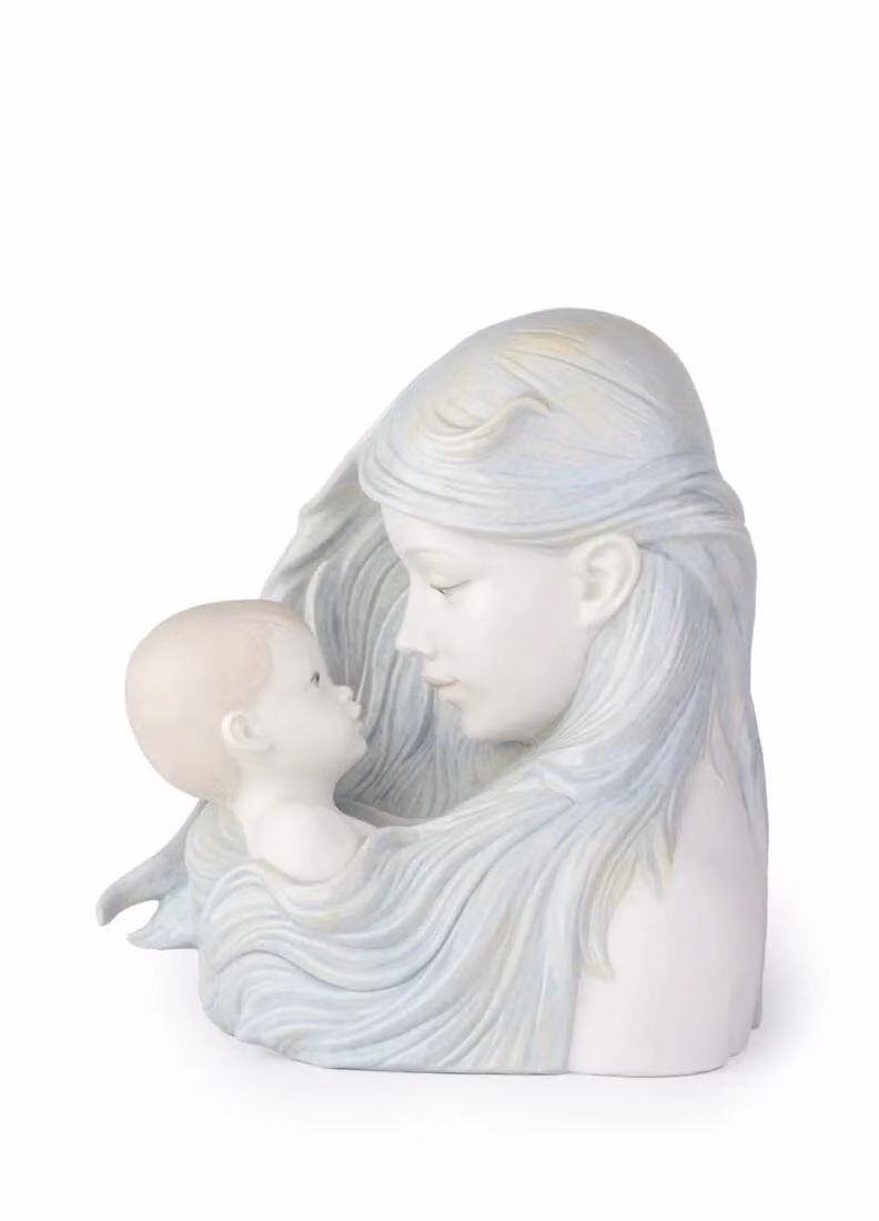 Lladró Sweet Caress Mother Porcelain Figurine in White