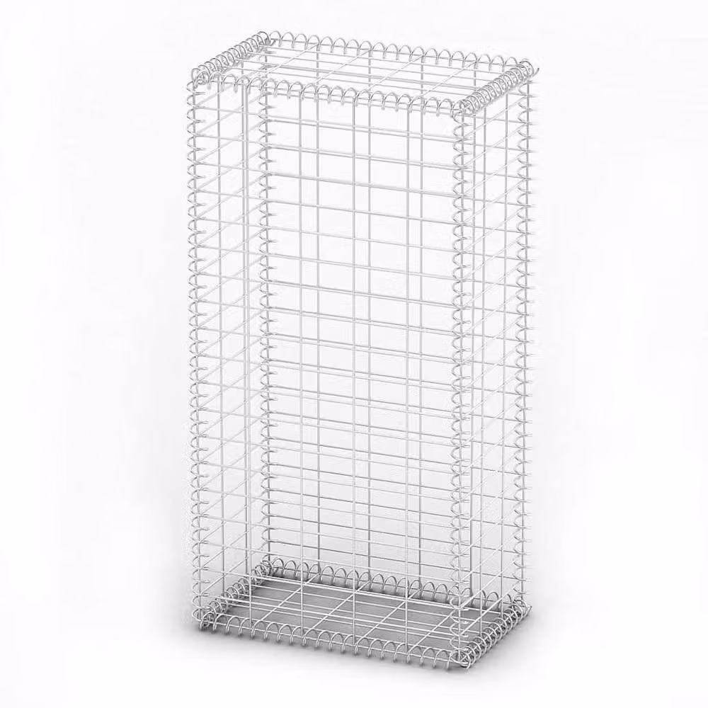 Berkfield Home Galvanised Steel Gabion Basket with Lids, Silver, W: 100 cm, D: 50 cm, H: 30 cm – 2