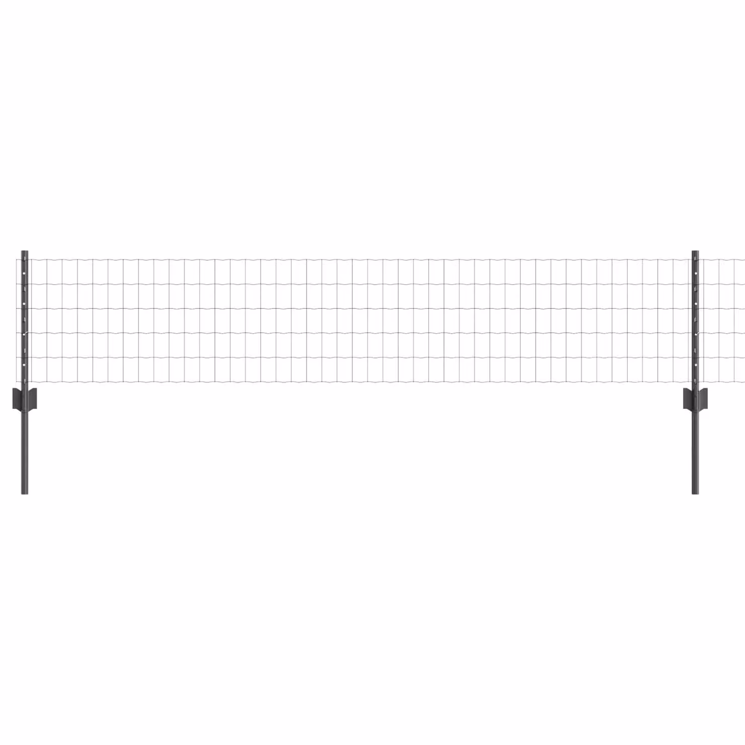 Berkfield Home Euro Fence Steel U-Profile with 5 U Posts, Grey, W: 10 m, H: 0.4 m – 2