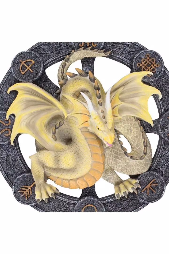 KDMD Mabon Dragon Resin Wall Plaque in Yellow and Green – 2