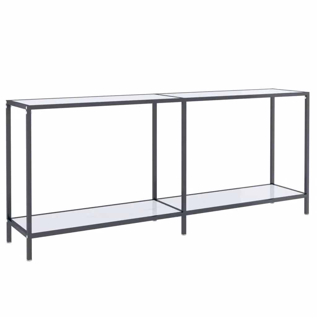 Berkfield Home White Console Table with Tempered Glass, W/D/H: 180 x 35 x 75.5 cm – 2