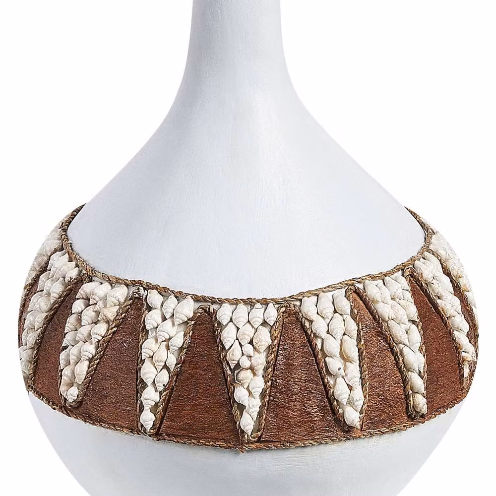 Wyld and Coco White Ceramic Round Tabletop Vase, Height: 33 cm – 2