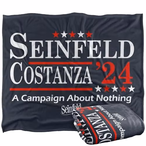 Warner Brothers Seinfeld Costanza 24 Super Soft Microfibre Throw Blanket, White, W/D: 152 x 127 cm