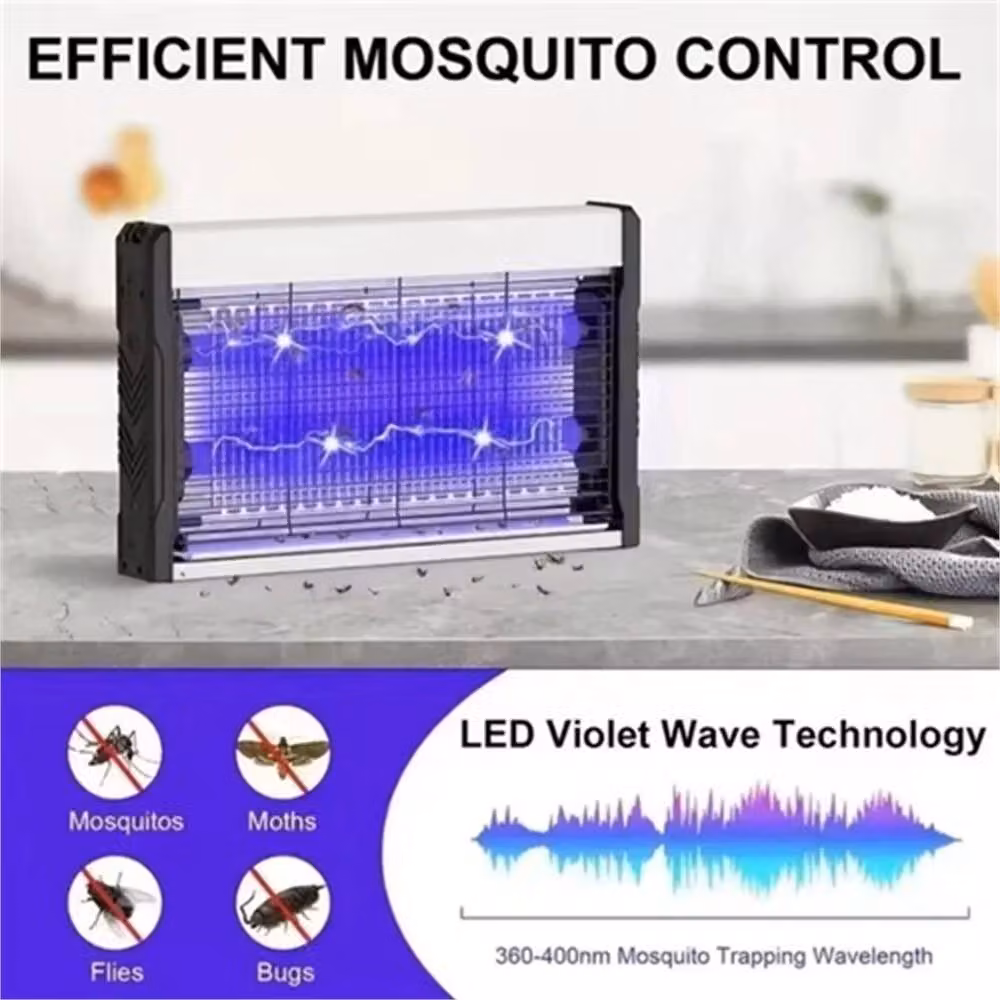 NESTLUNE 30W Electric Bug Zapper and UV LED Mosquito Trap, White, W: 100 cm, H: 50 cm, D: 50 cm – 5