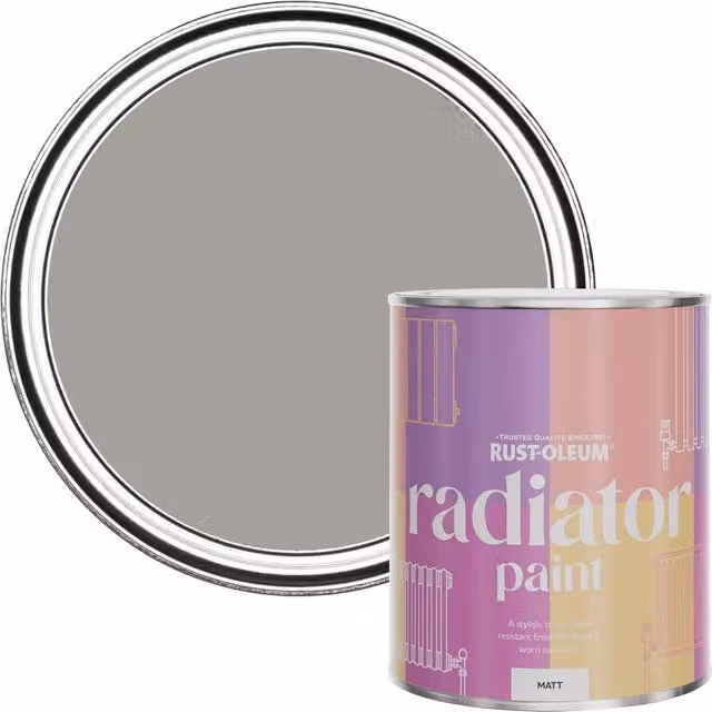 Rust-Oleum Matt Grey Radiator Paint, 750ml