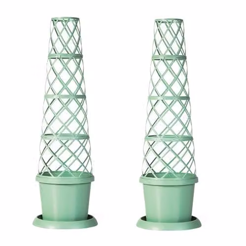 Garden Gear Plant Pot Tower Planter and Flower Climbing Frame, Pistachio Green, Height: 130 cm