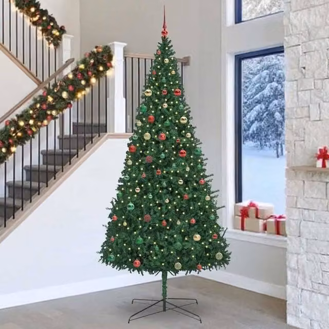 Berkfield Home Green Christmas Tree with Decorative String Lights, 400 cm – 1