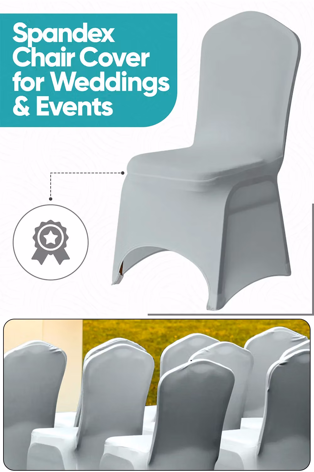 Neel Blue 10-Piece Spandex Arched Front Dining Chair Covers in Silver and Blue, Stretchable and Washable Fabric Slipcovers – 2