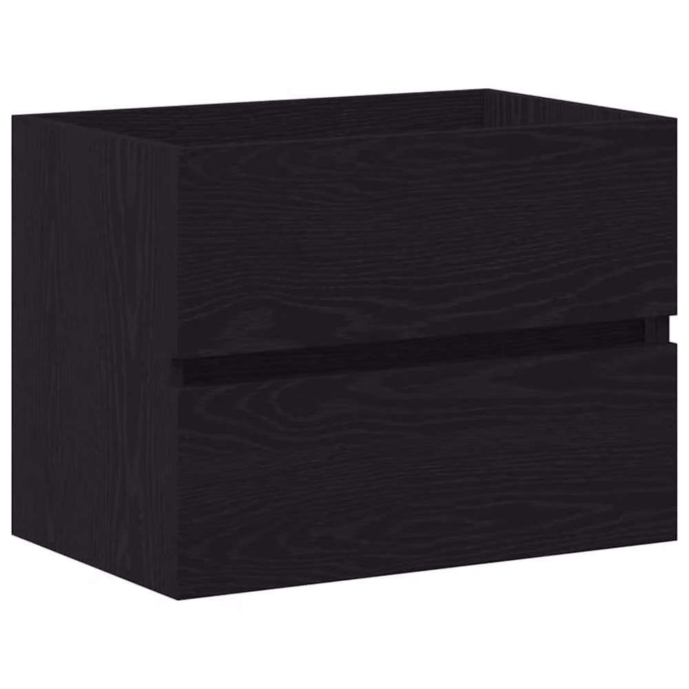 Berkfield Home Black Oak Sink Cabinet with Built-in Basin in Matt Engineered Wood – 3