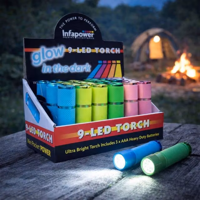 Dragodirect 9 LED Glow in the Dark Emergency Torch in Multicolour – 1