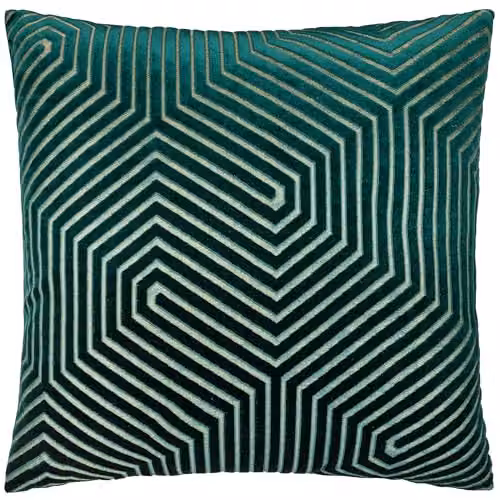 Paoletti Evoke Square Velvet Cushion in Green, W/D/H: 55 x 55 x 55 cm – 1