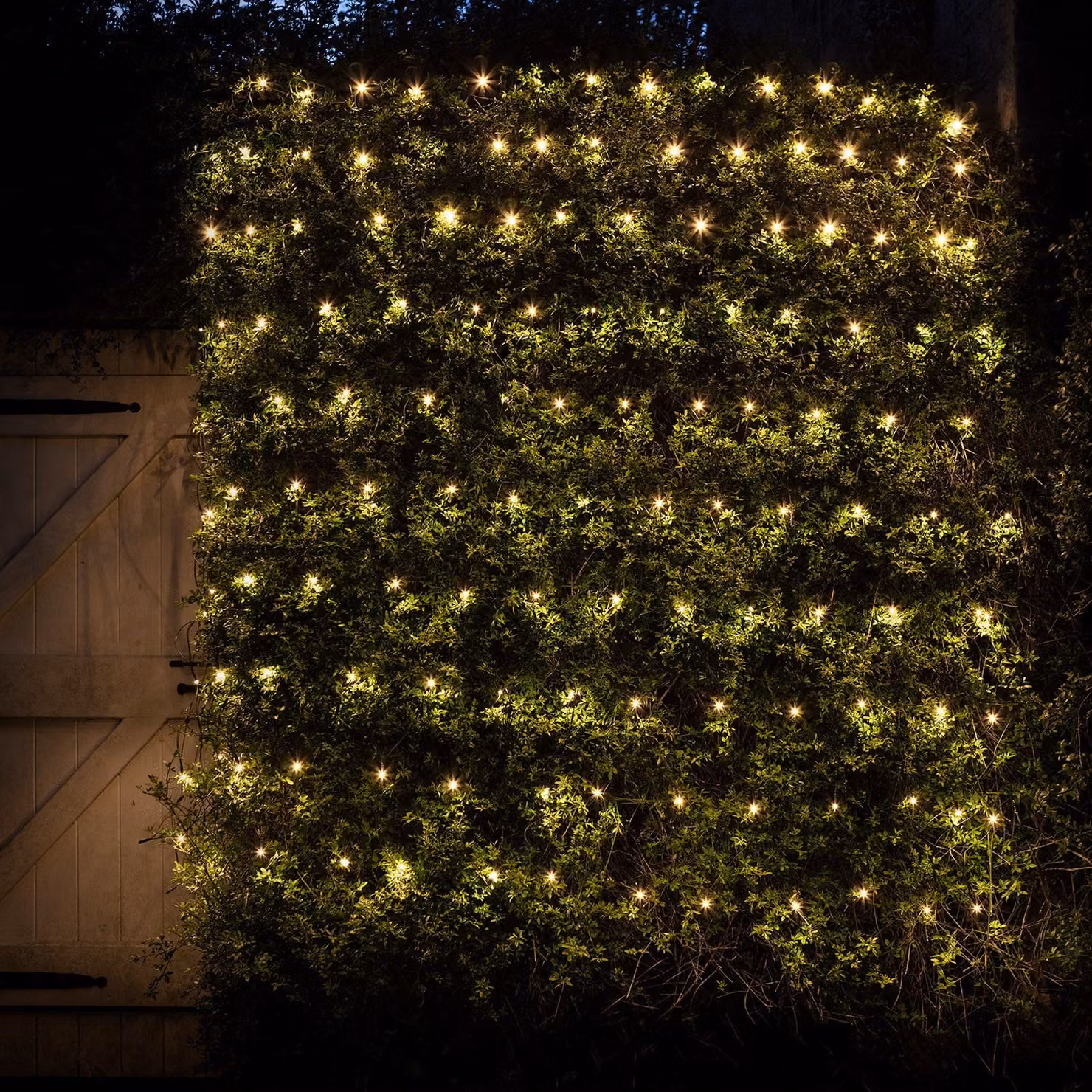 Lights4fun Warm White LED Outdoor Net Light, Green, 2 x 2 m