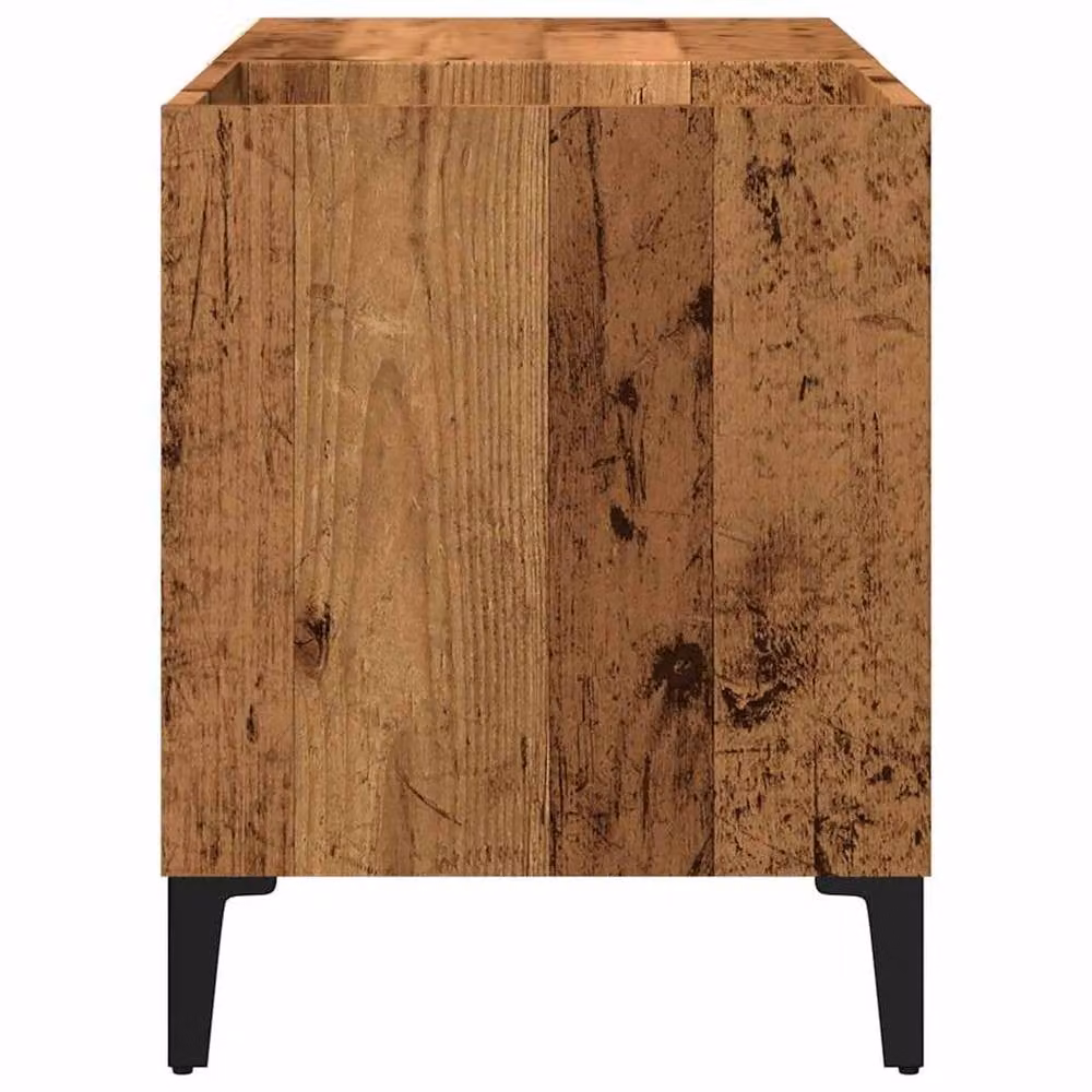 Berkfield Home Old Wood Record Cabinet in Brown, W: 84.5 cm, D: 38 cm, H: 48 cm – 5