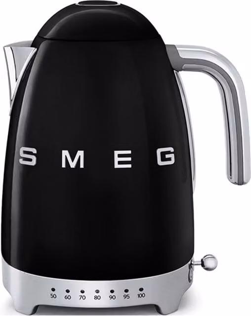 Smeg KLF04BLUK Jug Kettle and TSF03BLUK 4 Slice Toaster Set in Black Stainless Steel – 1