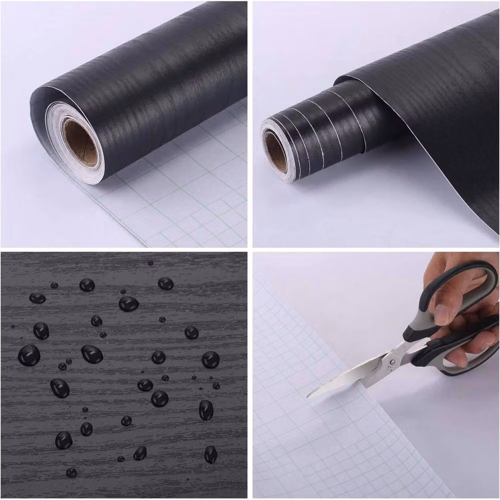 SPETLEK Self Adhesive Black Wood Grain Furniture Film, W: 52 cm, L: 500 cm – 2