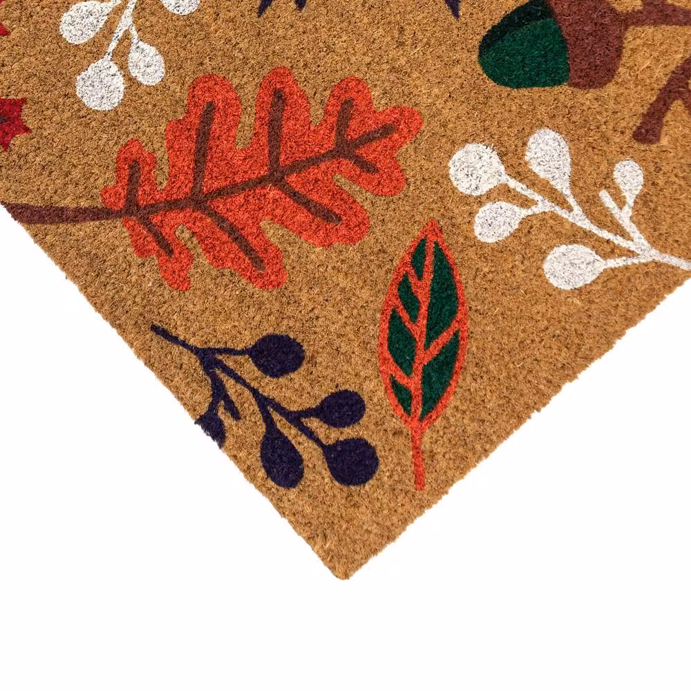 JVL Coir and PVC Backed Rectangular Doormat with Multicolour Nature Design, W: 45 cm, D: 75 cm – 3