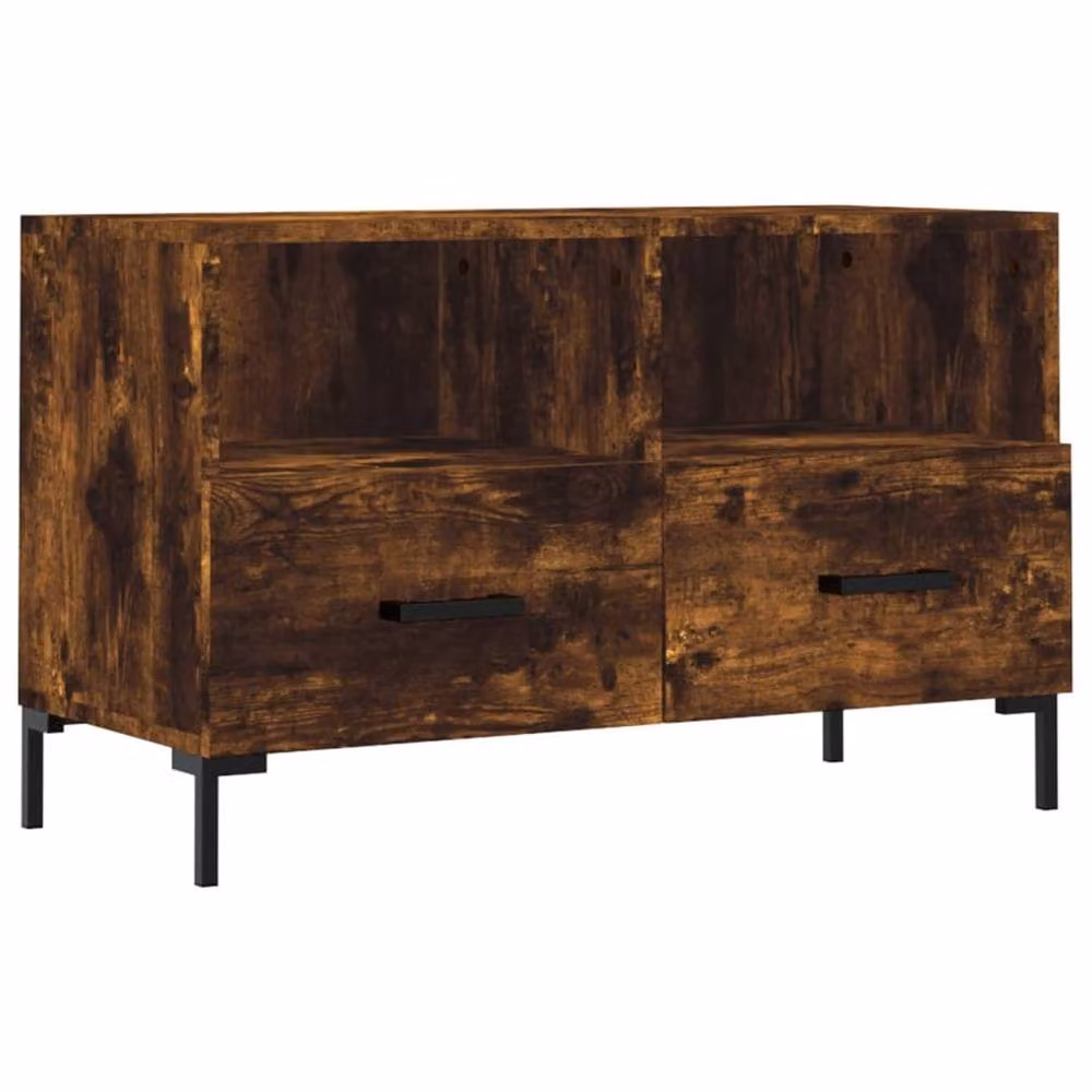 Berkfield Home Smoked Oak TV Cabinet in Brown, W/D/H: 80 x 36 x 50 cm – 3