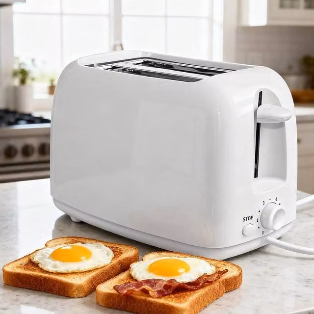 SPETLEK 750w 2-Slice Wide Slot Toaster with Cool Touch and Crumb Tray, White – 1