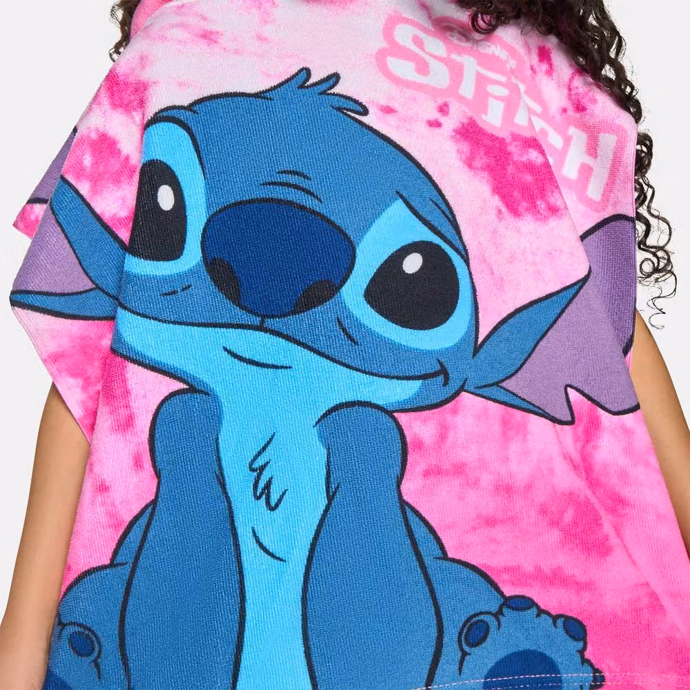 OHS Kids Stitch Beach Hooded Towel Poncho in Pink – 2
