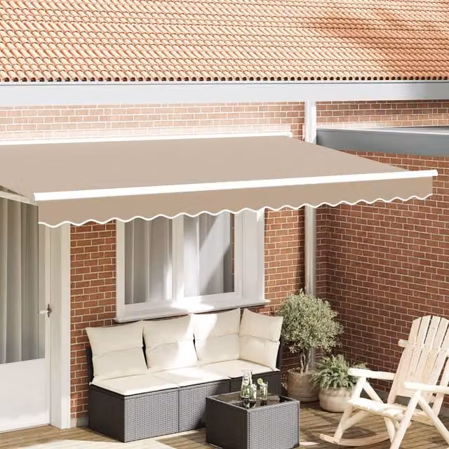 Berkfield Home Awning Valance in Beige, W: 380 cm, H: 20 cm