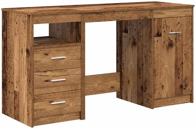 Berkfield Home Modern Writing Desk with Cabinet in Brown