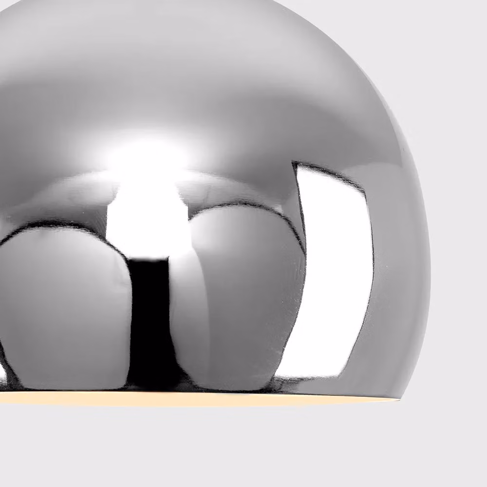 ValueLights Mini Retro Chrome Dome Ceiling Pendant Light Shade, Width: 20 cm – 4