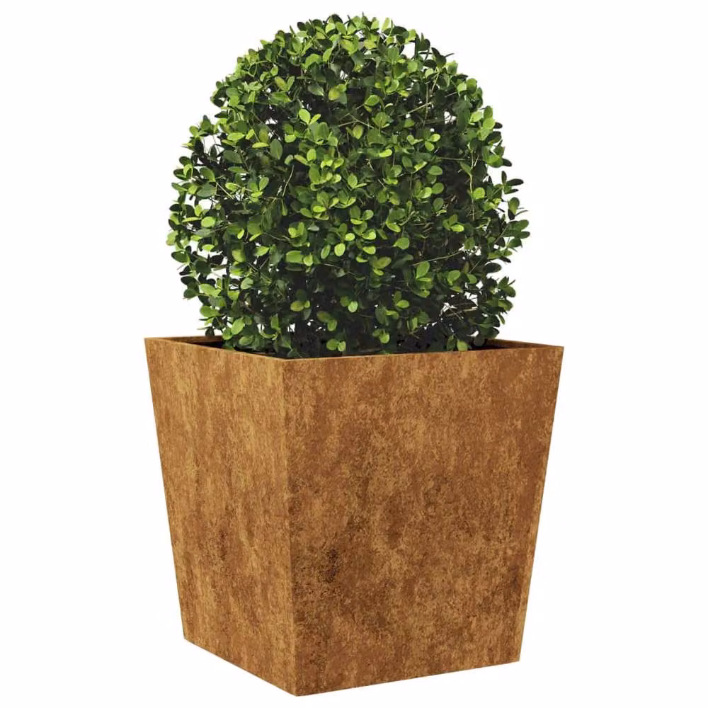 Berkfield Home Corten Steel Garden Planter Tub in Brown, W/D/H: 50 x 50 x 50 cm – 3