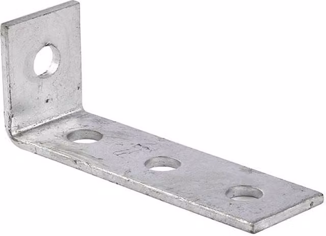Unifix Right Angle 4(1X3)Hole Steel Bracket, Silver, Box of 25