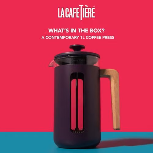 La Cafetiere Pisa 8 Cup French Press Coffee Plunger, Purple, 1L – 3