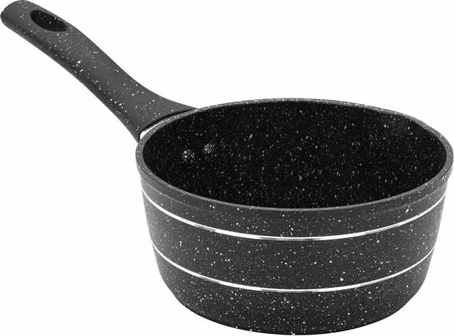 Royalford Non-Stick Multipurpose Saucepan with Pouring Spout, Black, Diameter: 18 cm