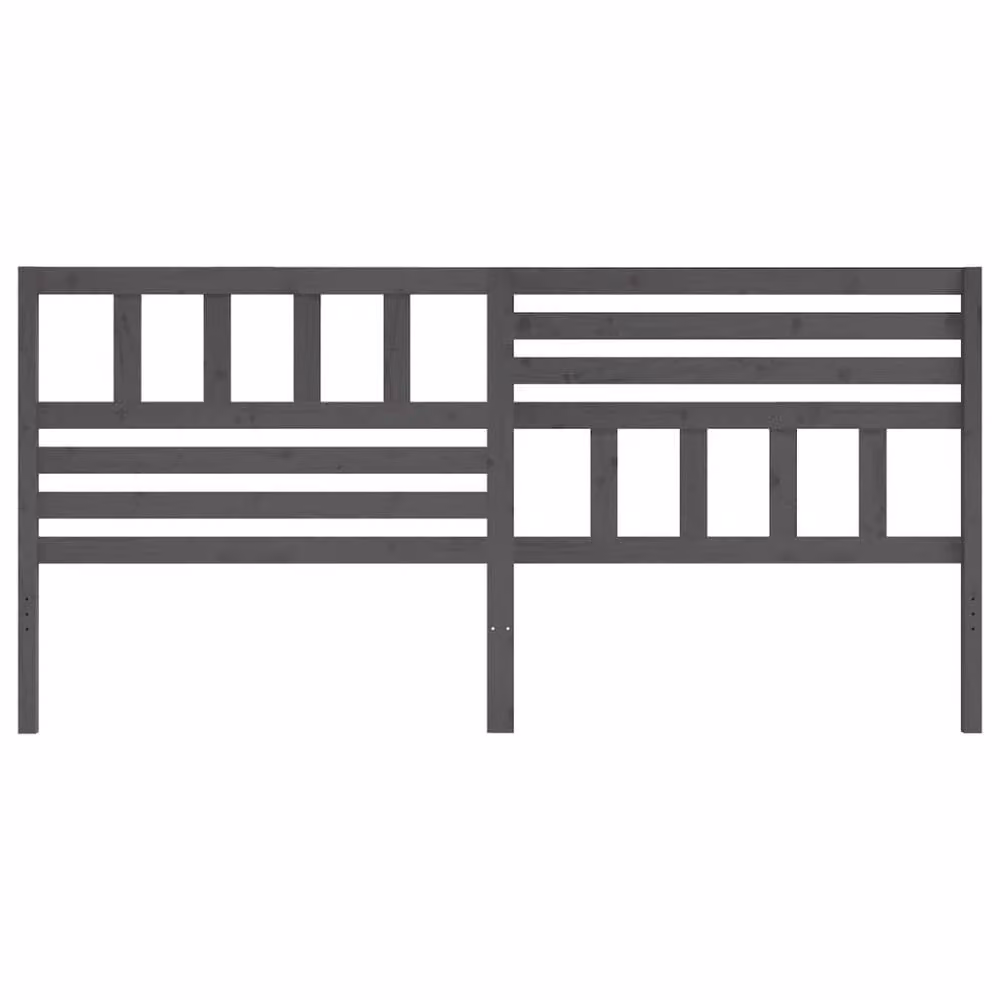 Berkfield Home Grey Rustic Solid Pine Wood Bed Headboard W: 206 cm, D: 4 cm, H: 100 cm – 3