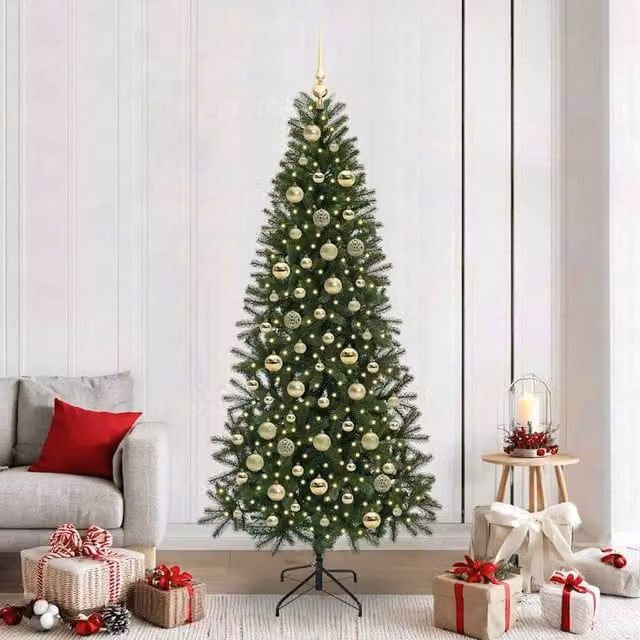 Berkfield Home Artificial Green Christmas Tree with 300 LEDs, Height: 210 cm