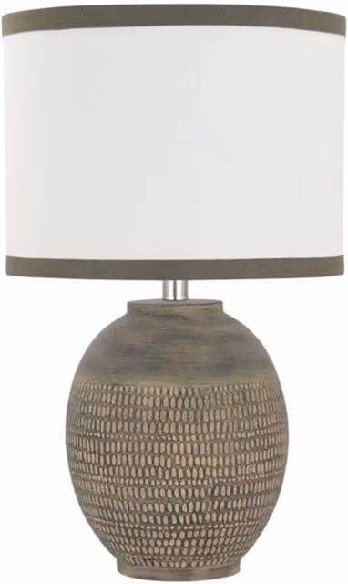 Nordara Rustic Round Ceramic Table Lamp in Beige