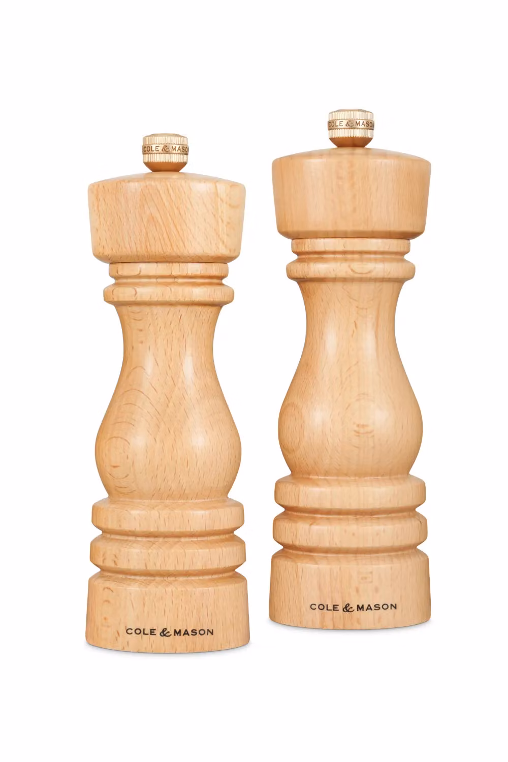 Cole & Mason London Beech Wood Salt and Pepper Mill Set, Beige, H: 18 cm – 4