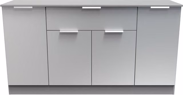 2 U Dover Ready Assembled 4 Door 1 Drawer Wide Unit in Dark Grey – 1