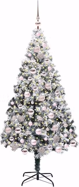 Berkfield Home Green Artificial Christmas Tree with 300 LEDs and Stand, Height: 180 cm – 1