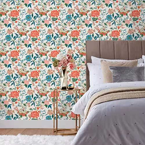 Riva Home Botanical Floral Printed Washable Wallpaper, Multicolour – 2