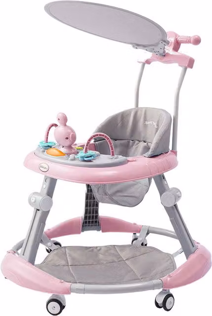 Kidkid Foldable and Adjustable Baby Walker in Pink
