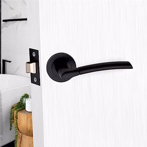 Golden Grace Indiana Door Handles with 2.5 inch Latch, 4 Pairs, Matt Black – 4