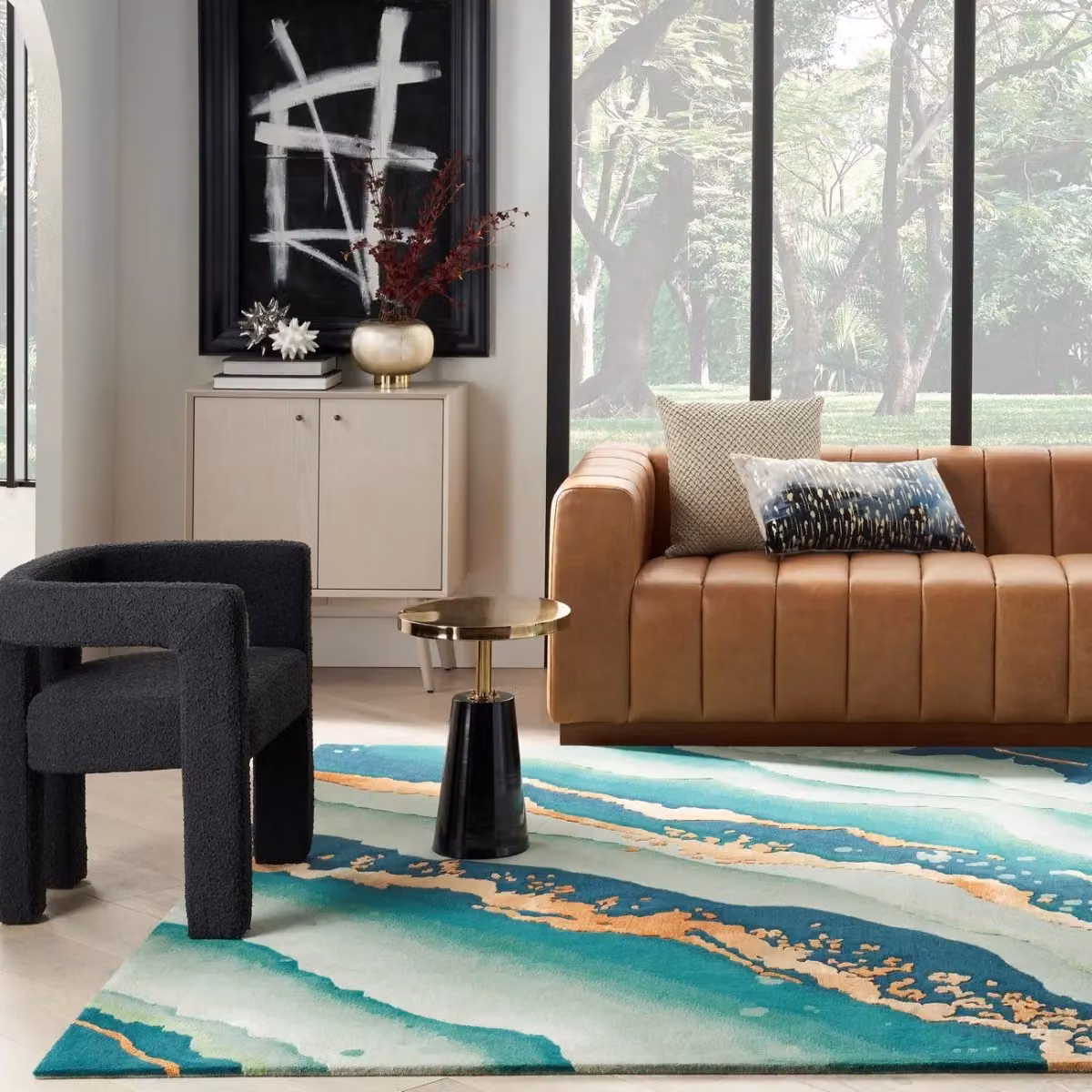 The Rug Shop UK Green Abstract Handmade Area Rug, W: 114 cm, L: 170 cm – 6