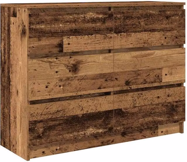 Berkfield Home Old Wood Sideboard in Brown, W/D/H: 100 x 35 x 76 cm