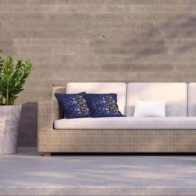 Andrew Lee Autumn Print Blue Square Outdoor Cushion, W/D/H: 60 x 60 x 1 cm
